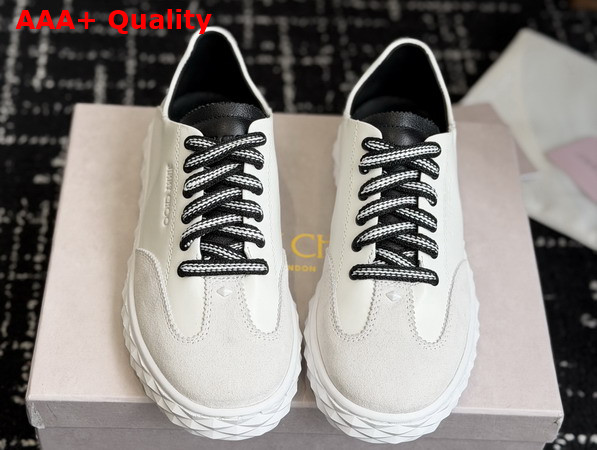 Jimmy Choo Diamond Light Flex F White Leather and Suede Trainers Replica