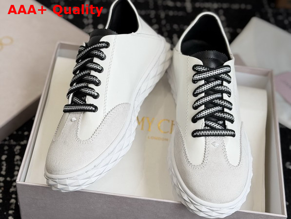 Jimmy Choo Diamond Light Flex F White Leather and Suede Trainers Replica