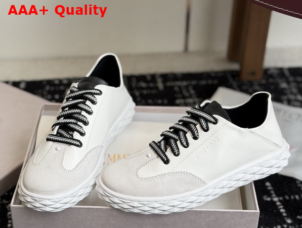 Jimmy Choo Diamond Light Flex F White Leather and Suede Trainers Replica