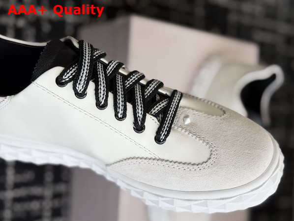 Jimmy Choo Diamond Light Flex F White Leather and Suede Trainers Replica