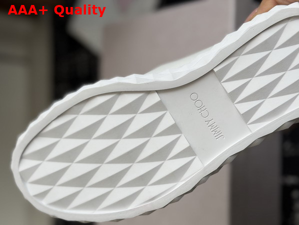 Jimmy Choo Diamond Light Flex F White Leather and Suede Trainers Replica