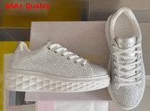 Jimmy Choo Diamond Light Maxi F Crystal Shimmer Suede Trainers Replica
