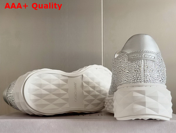 Jimmy Choo Diamond Light Maxi F Crystal Shimmer Suede Trainers Replica