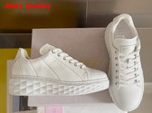 Jimmy Choo Diamond Light Maxi F White Nappa Leather Low Top Trainers with Platform Sole Replica