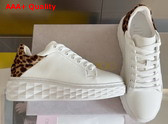 Jimmy Choo Diamond Maxi F II Chalk Leopard Print Leather Trainers Replica