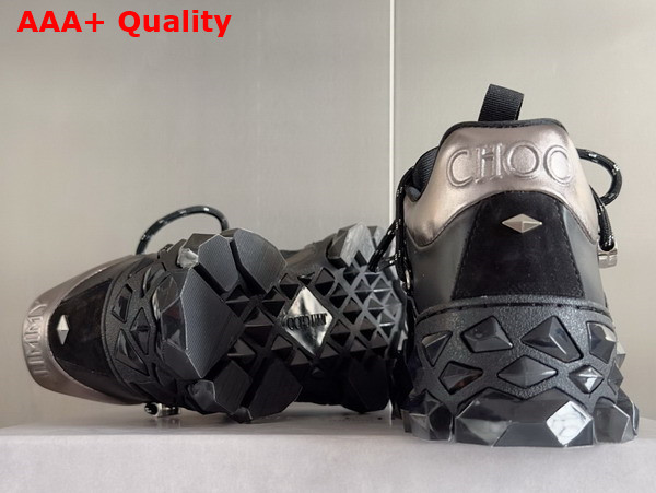 Jimmy Choo Diamond X II F Black Leather Trainers Replica