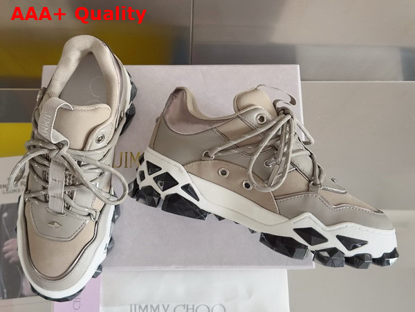 Jimmy Choo Diamond X II F Grey Leather Trainers Replica