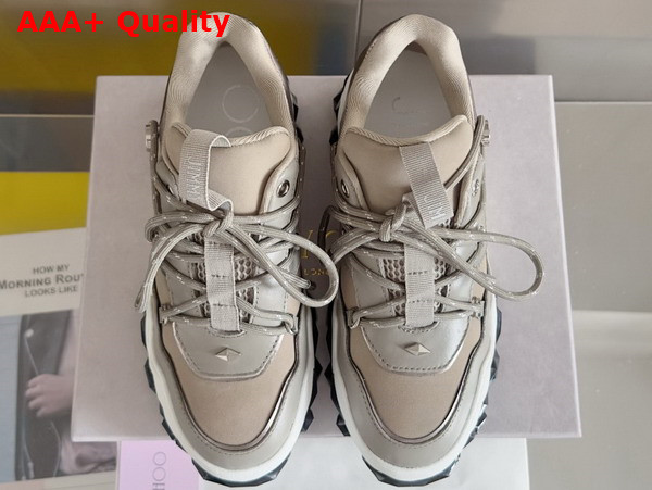 Jimmy Choo Diamond X II F Grey Leather Trainers Replica