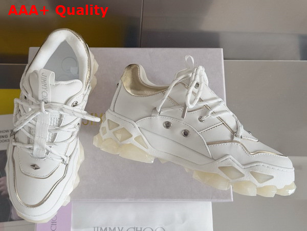 Jimmy Choo Diamond X II F Latte Leather Trainers Replica