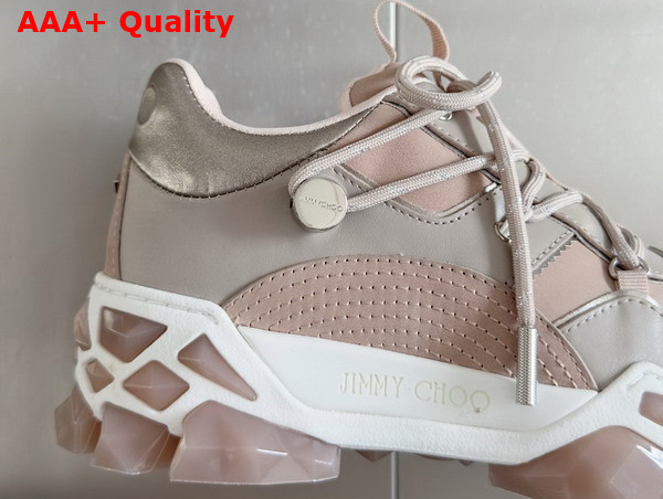 Jimmy Choo Diamond X II F Taupe Leather Trainers Replica