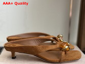 Jimmy Choo Emeri Stone 35 Tan Suede Sandals with Stone Detail Replica