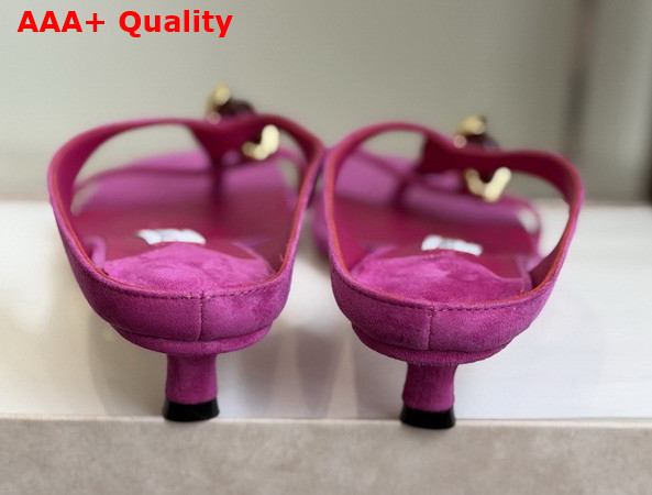 Jimmy Choo Emeri Stone 35 Violet Orchid and Dark Amber Suede Sandals Replica