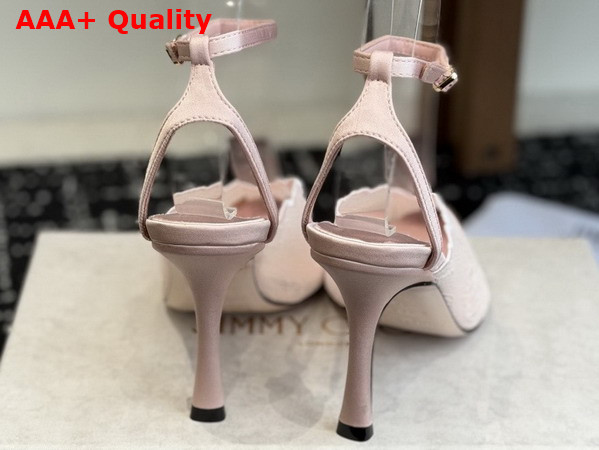 Jimmy Choo Faiz 100 Rose Jimmy Choo Lace Pumps with Metal Lace Detail Replica