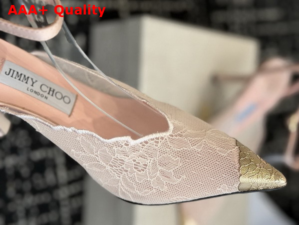 Jimmy Choo Faiz 100 Rose Jimmy Choo Lace Pumps with Metal Lace Detail Replica