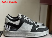 Jimmy Choo Florent M Black Glitter Fabric Trainers Replica