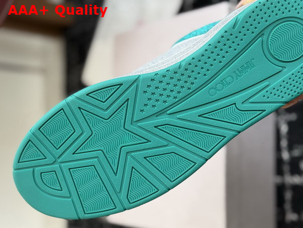 Jimmy Choo Florent M Green Glitter Fabric Trainers Replica