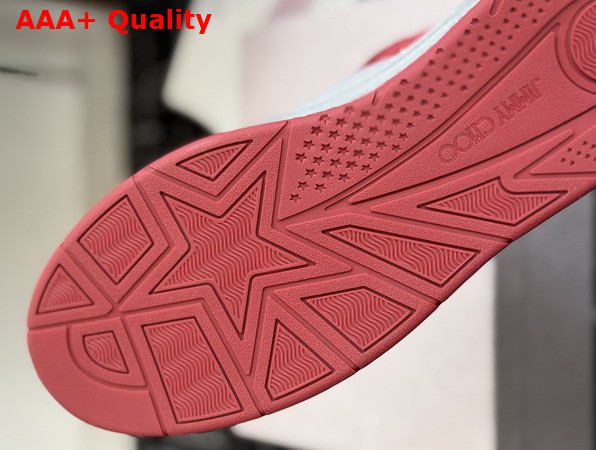 Jimmy Choo Florent M Red Glitter Fabric Trainers Replica