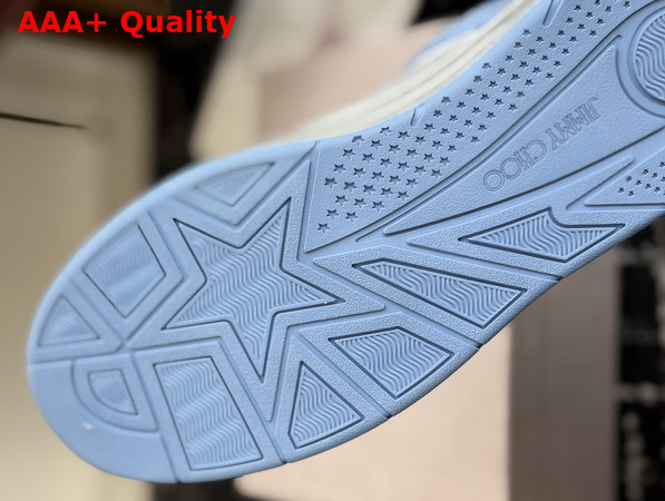 Jimmy Choo Florent M Sky Blue Glitter Fabric Trainers Replica