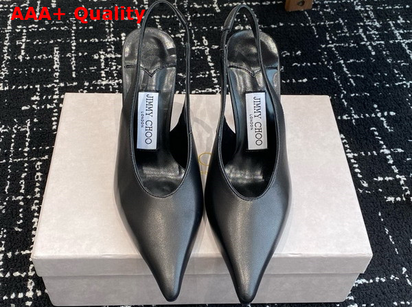 Jimmy Choo Isa 95 Black Leather Pumps Replica