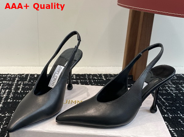 Jimmy Choo Isa 95 Black Leather Pumps Replica