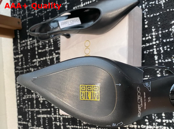 Jimmy Choo Isa 95 Black Leather Pumps Replica