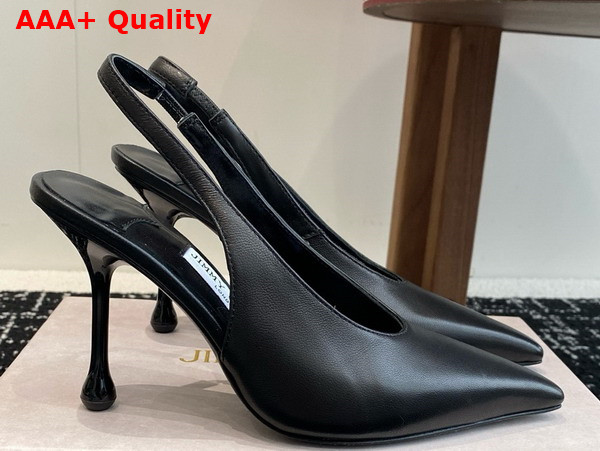Jimmy Choo Isa 95 Black Leather Pumps Replica