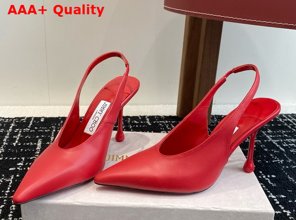 Jimmy Choo Isa 95 Ruby Red Leather Pumps Replica