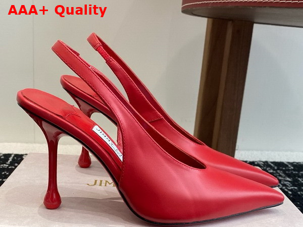 Jimmy Choo Isa 95 Ruby Red Leather Pumps Replica