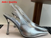 Jimmy Choo Isa 95 Silver Leather Pumps Replica