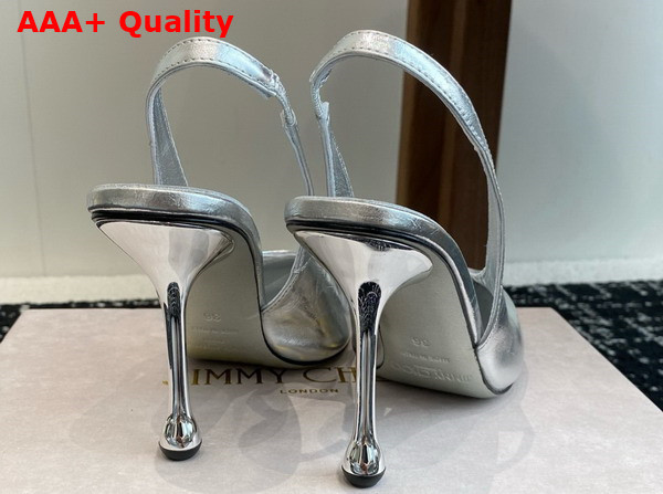 Jimmy Choo Isa 95 Silver Leather Pumps Replica