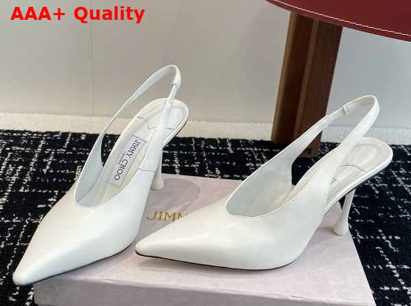 Jimmy Choo Isa 95 White Leather Pumps Replica