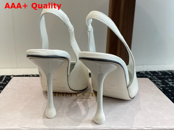 Jimmy Choo Isa 95 White Leather Pumps Replica