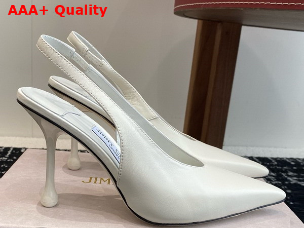 Jimmy Choo Isa 95 White Leather Pumps Replica