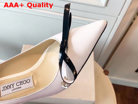 Jimmy Choo Leather Pumps in White with Bow Detail Replica