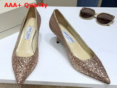 Jimmy Choo Love 65 Pumps Gold Glitter Replica