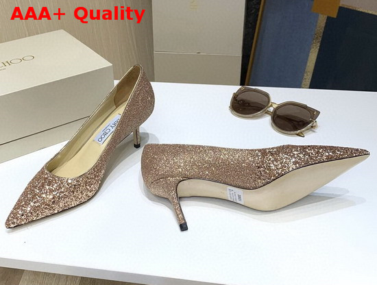 Jimmy Choo Love 65 Pumps Gold Glitter Replica