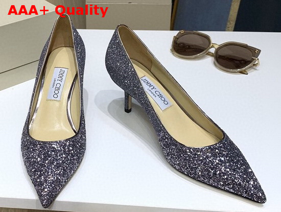 Jimmy Choo Love 65 Pumps Grey Glitter Replica