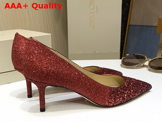 Jimmy Choo Love 65 Pumps Red Glitter Replica