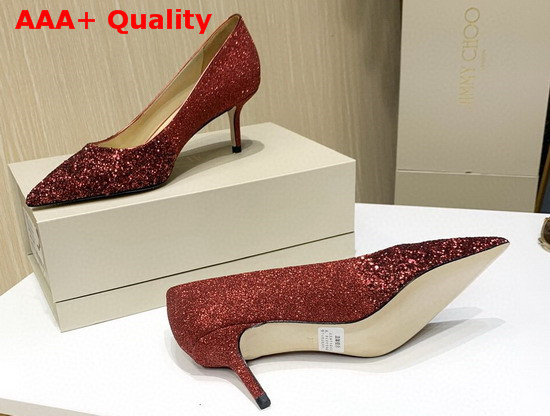 Jimmy Choo Love 65 Pumps Red Glitter Replica