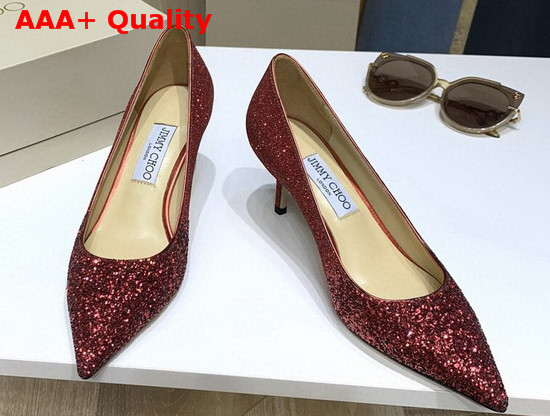 Jimmy Choo Love 65 Pumps Red Glitter Replica