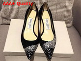 Jimmy Choo Love 65 Pumps in Black Suede with Asymmetric Sprinkled Crystals Replica