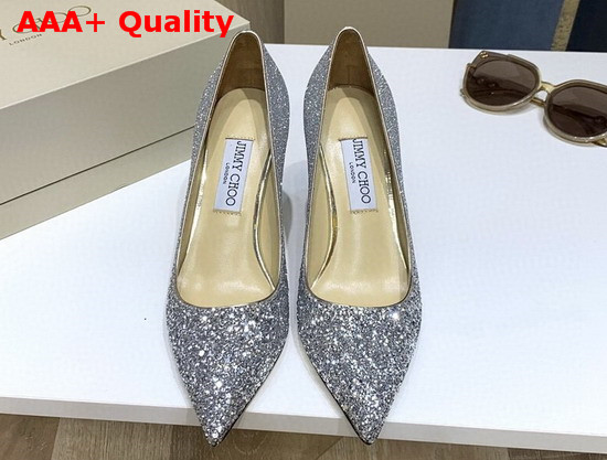 Jimmy Choo Love 85 Light Lilac Glitter Degrade Fabric Pumps Replica