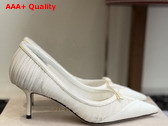 Jimmy Choo Love Mesh 85 Ivory Satin with Ruched Tulle Pumps Replica