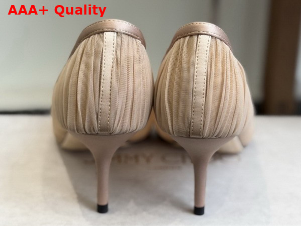 Jimmy Choo Love Mesh 85 Macaron Satin with Ruched Tulle Pumps Replica