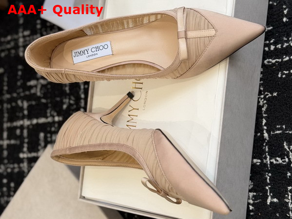 Jimmy Choo Love Mesh 85 Macaron Satin with Ruched Tulle Pumps Replica