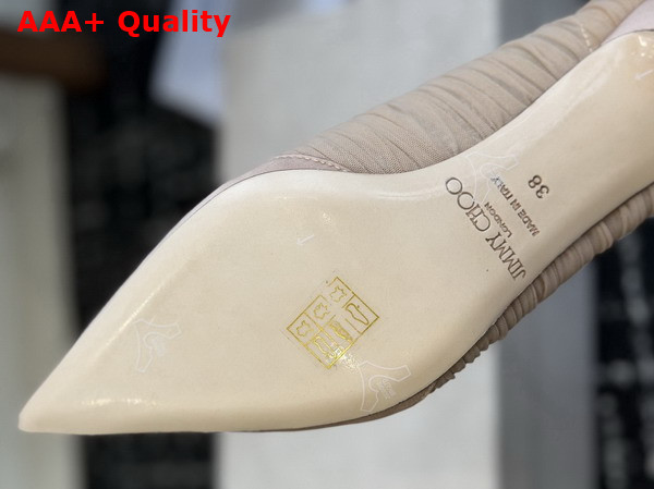 Jimmy Choo Love Mesh 85 Macaron Satin with Ruched Tulle Pumps Replica