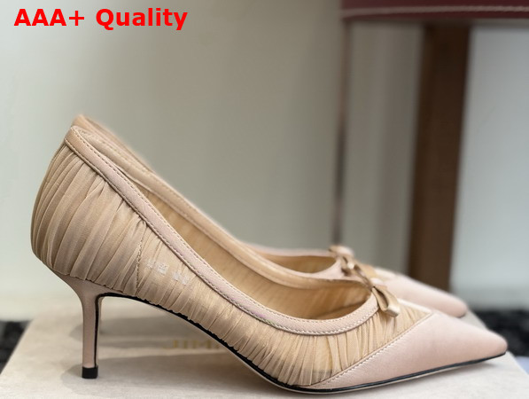 Jimmy Choo Love Mesh 85 Macaron Satin with Ruched Tulle Pumps Replica
