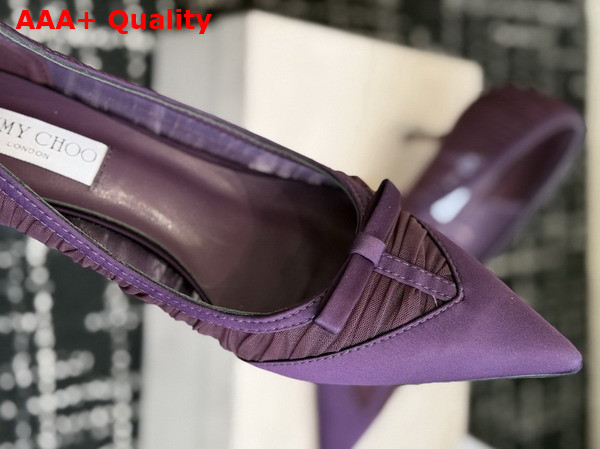 Jimmy Choo Love Mesh 85 Winter Bloom Satin with Ruched Tulle Pumps Replica