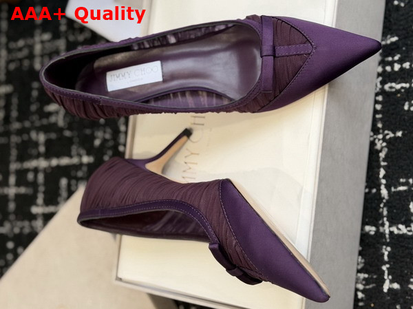 Jimmy Choo Love Mesh 85 Winter Bloom Satin with Ruched Tulle Pumps Replica