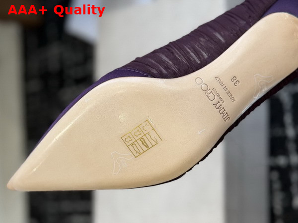 Jimmy Choo Love Mesh 85 Winter Bloom Satin with Ruched Tulle Pumps Replica